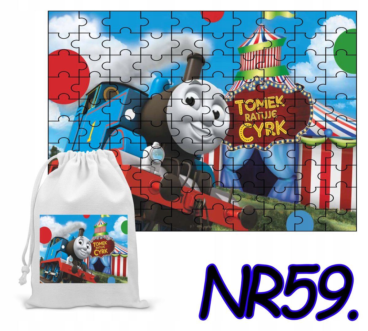PUZZLE 252 EL. UKŁADANKA PREZENT TOMEK I PRZYJACIELA + WORECZEK Z NADRUKIEM