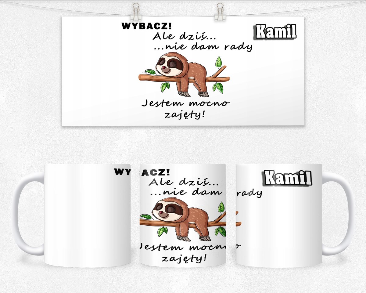 KUBEK PREZENT DLA NIEGO ŚMIESZNY NAPIS+IMIĘ