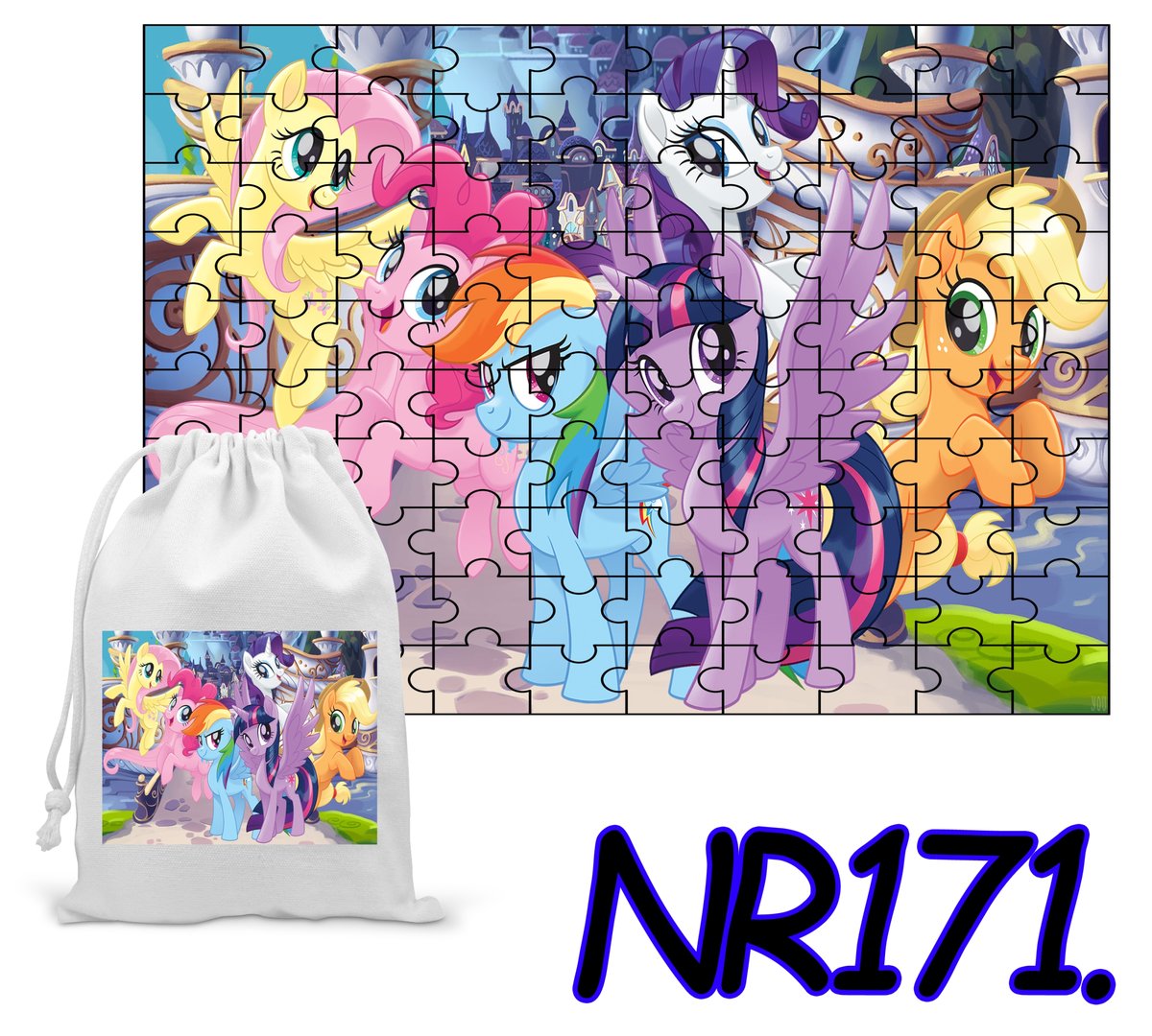 PUZZLE 110 EL. UKŁADANKA PREZENT MOJE MAŁE KUCYKI + WORECZEK Z NADRUKIEM