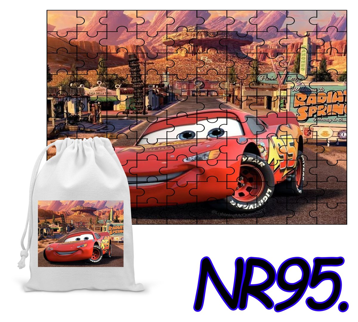 PUZZLE 35 EL. UKŁADANKA PREZENT CZERWONE AUTKO + WORECZEK Z NADRUKIEM