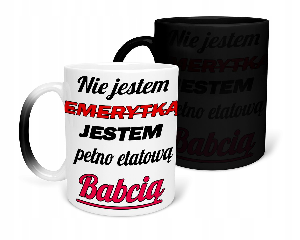 KUBEK MAGICZNY Z NADRUKIEM-PREZENT DZIEŃ BABCI RÓŻNE WZORY DO WYBORU+IMIĘ