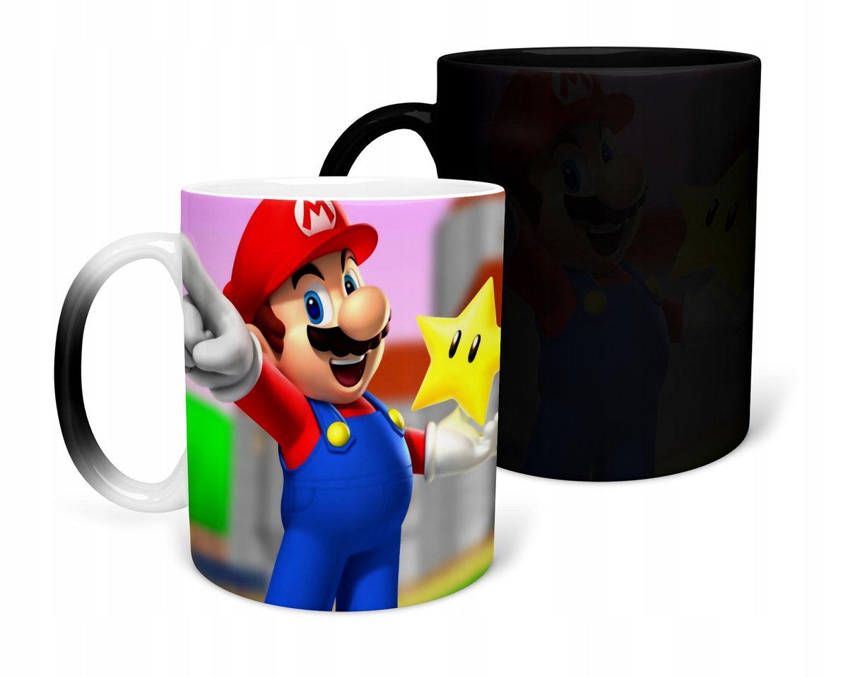 KUBEK MAGICZNY Z NADRUKIEM-PREZENT SUPER MARIO RÓŻNE WZORY DO WYBORU+ IMIĘ