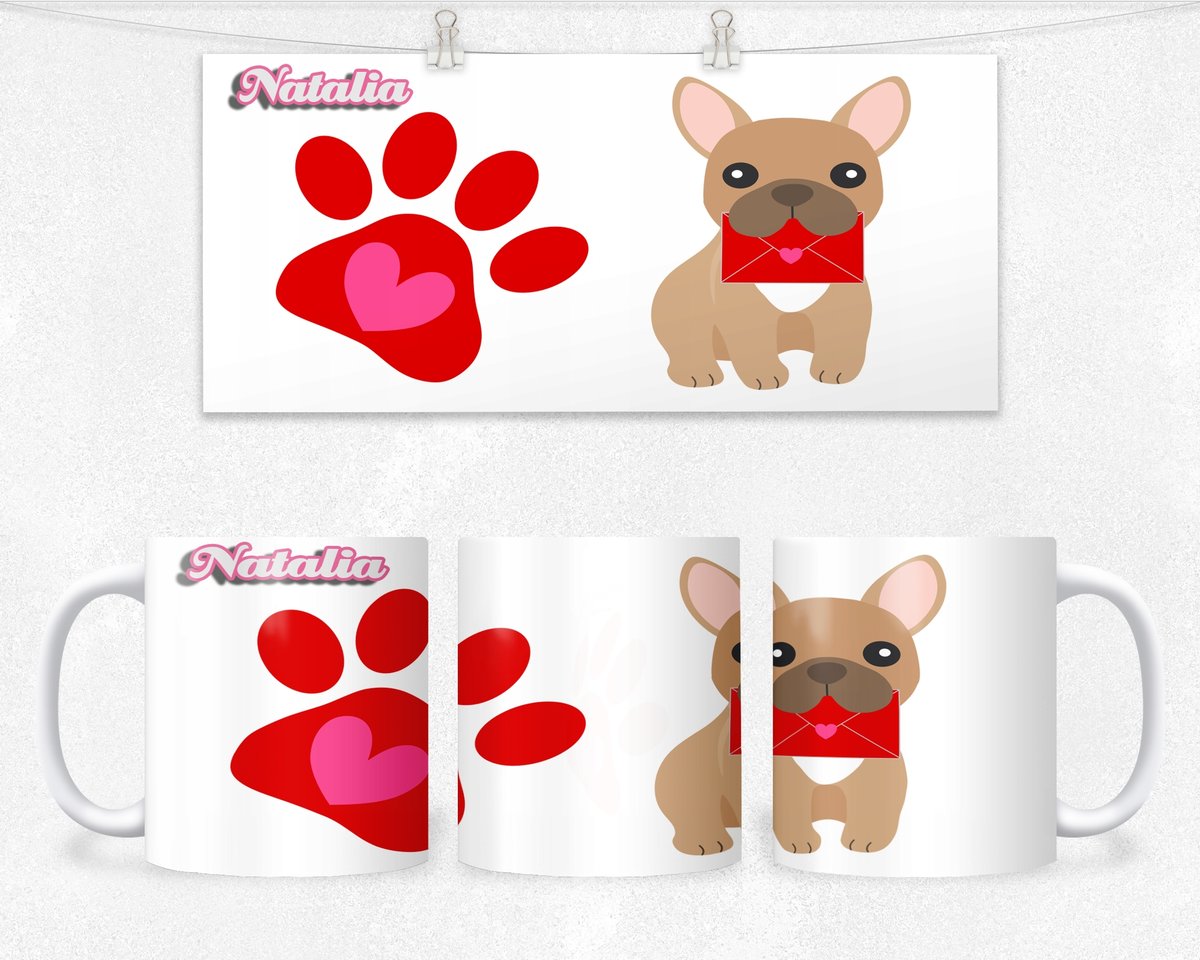 Kubek Z Nadrukiem- Prezent Pies Buldog +Imię