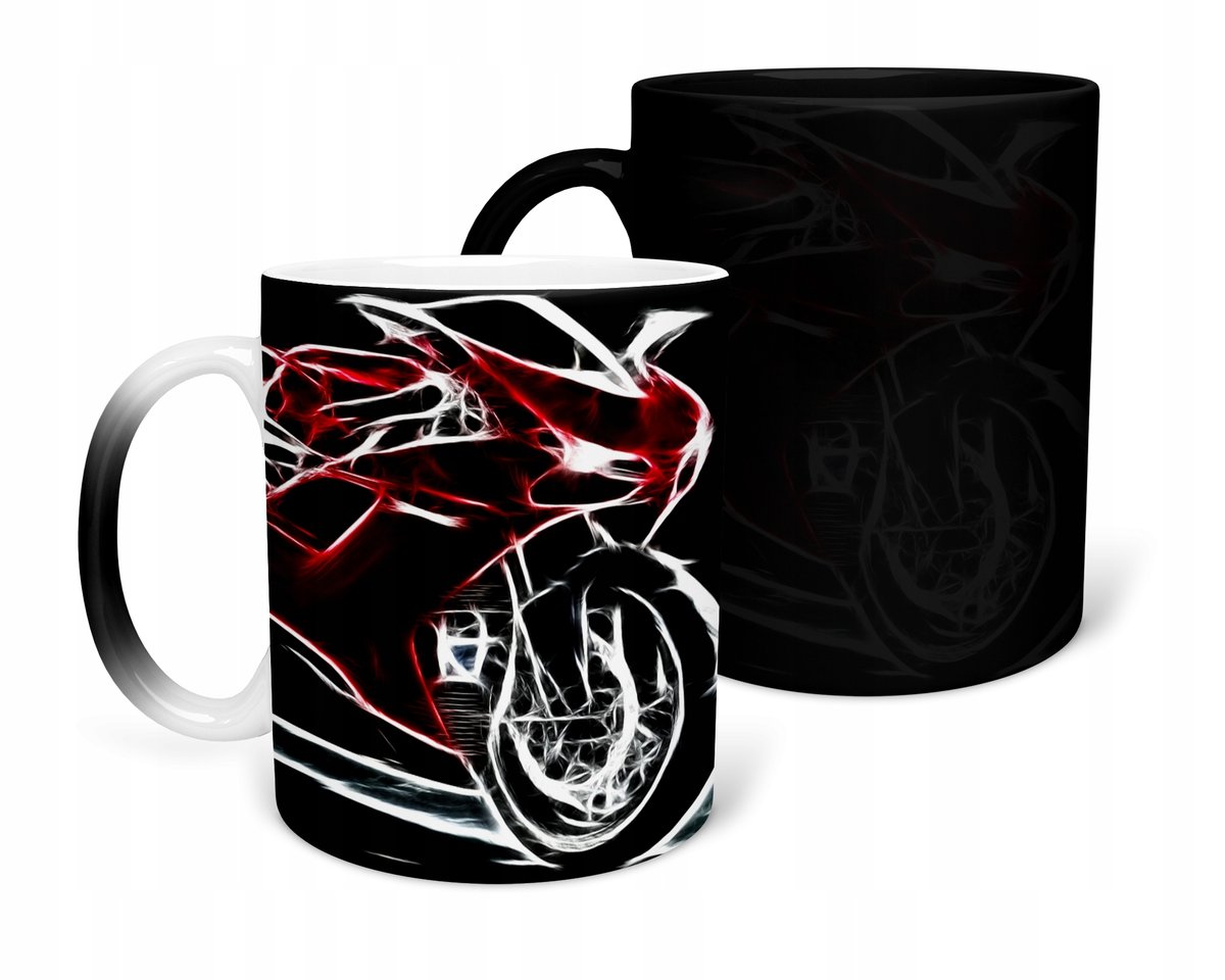 KUBEK MAGICZNY Z NADRUKIEM-PREZENT MOTOCYKLE RÓŻNE WZORY DO WYBORU+IMIĘ