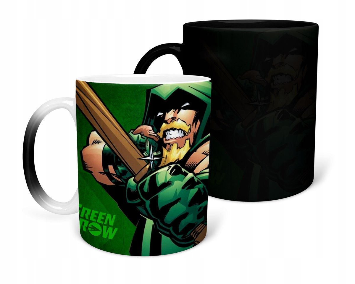KUBEK MAGICZNY Z NADRUKIEM-PREZENT GREEN ARROW RÓŻNE WZORY DO WYBORU+IMIĘ