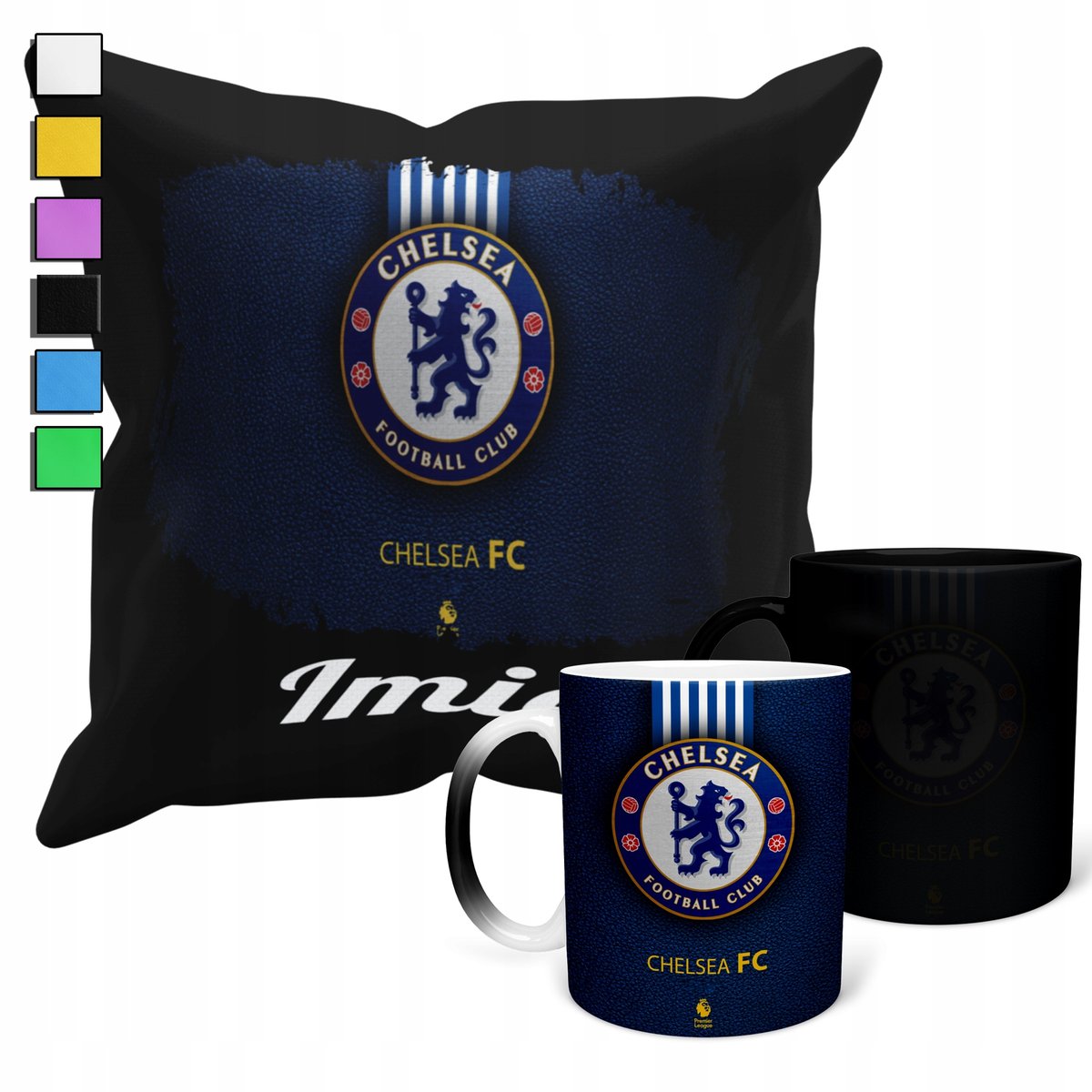ZESTAW KUBEK MAGICZNY ZMIENIAJĄCY KOLOR + POSZEWKA CHELSEA LONDYN+ IMIĘ