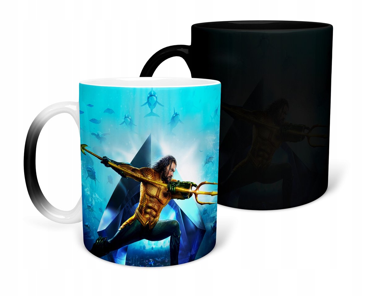 KUBEK MAGICZNY Z NADRUKIEM- PREZENT AQUAMAN RÓŻNE WZORY DO WYBORU+IMIĘ