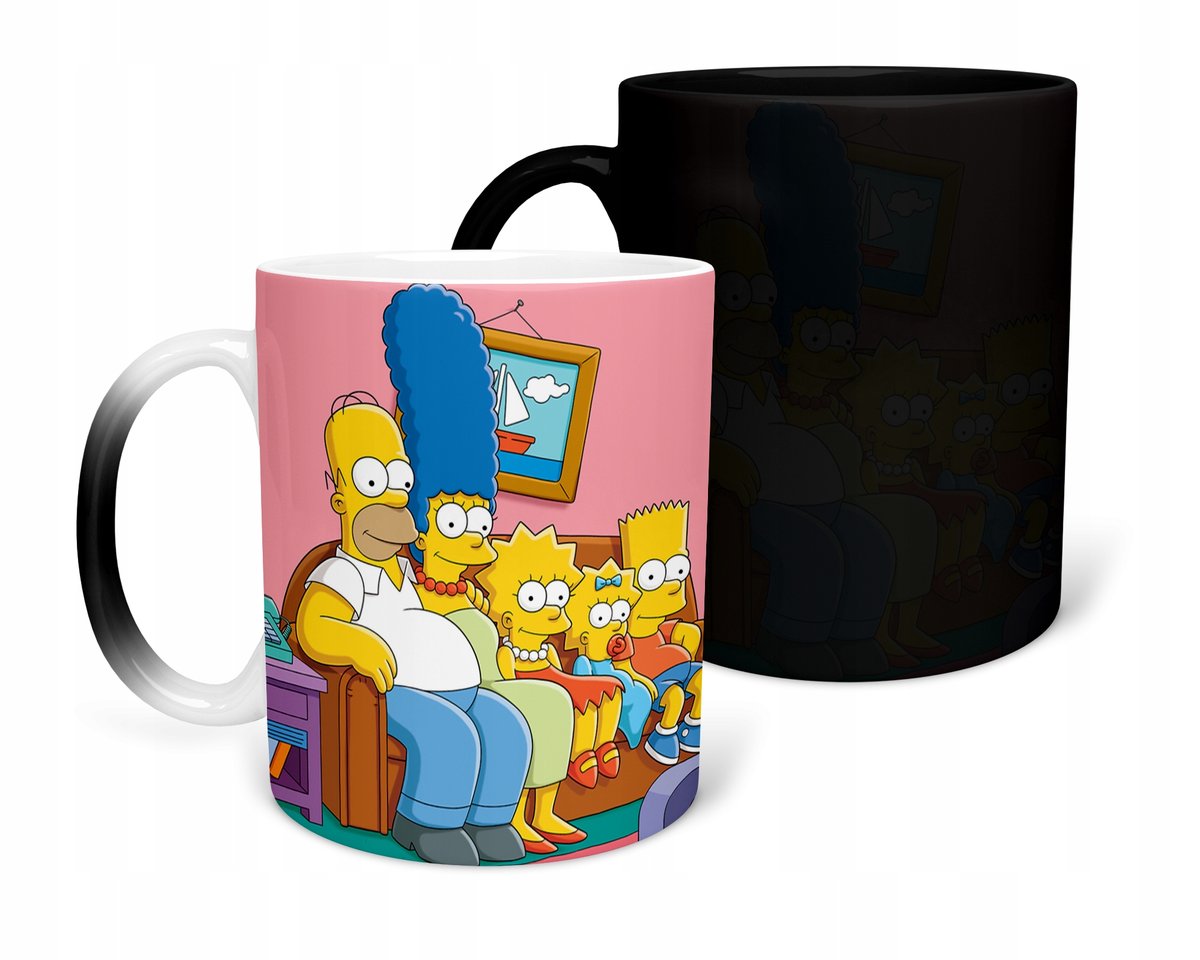 KUBEK MAGICZNY Z NADRUKIEM- PREZENT SIMPSONOWIE RÓŻNE WZORY DO WYBORU+IMIĘ