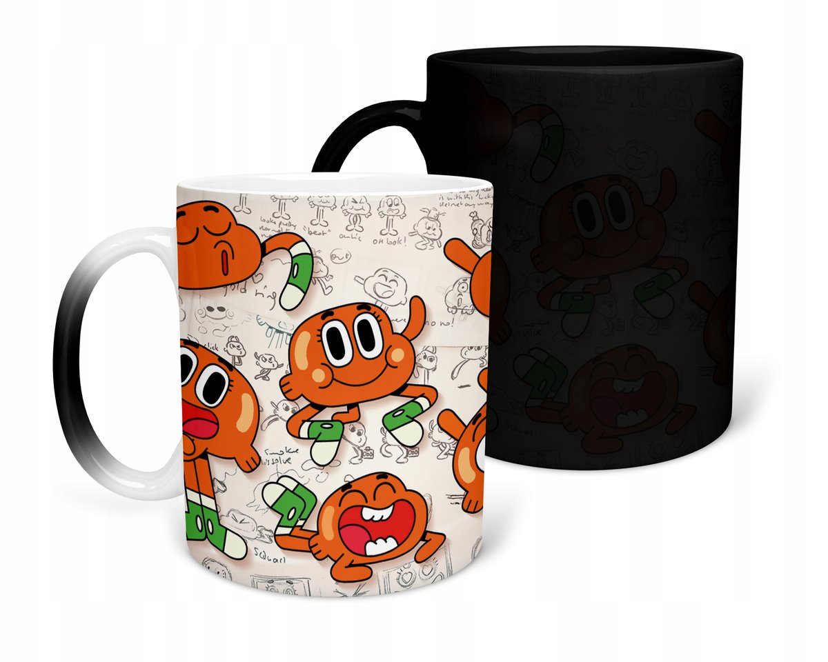KUBEK MAGICZNY Z NADRUKIEM- PREZENT GUMBALL RÓŻNE WZORY DO WYBORU+ IMIĘ