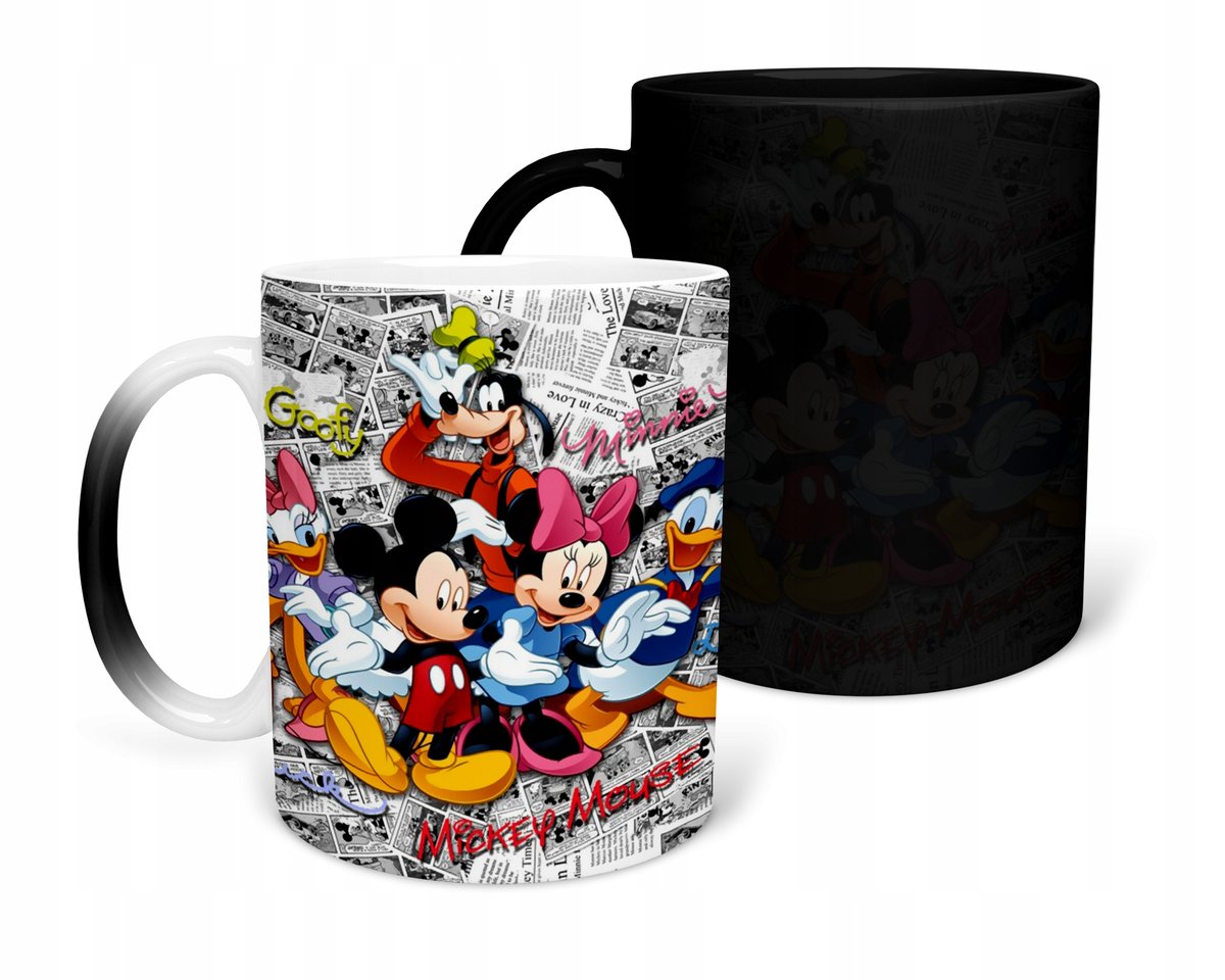 KUBEK MAGICZNY Z NADRUKIEM- PREZENT MYSZKA MIKI RÓŻNE WZORY DO WYBORU+ IMIĘ