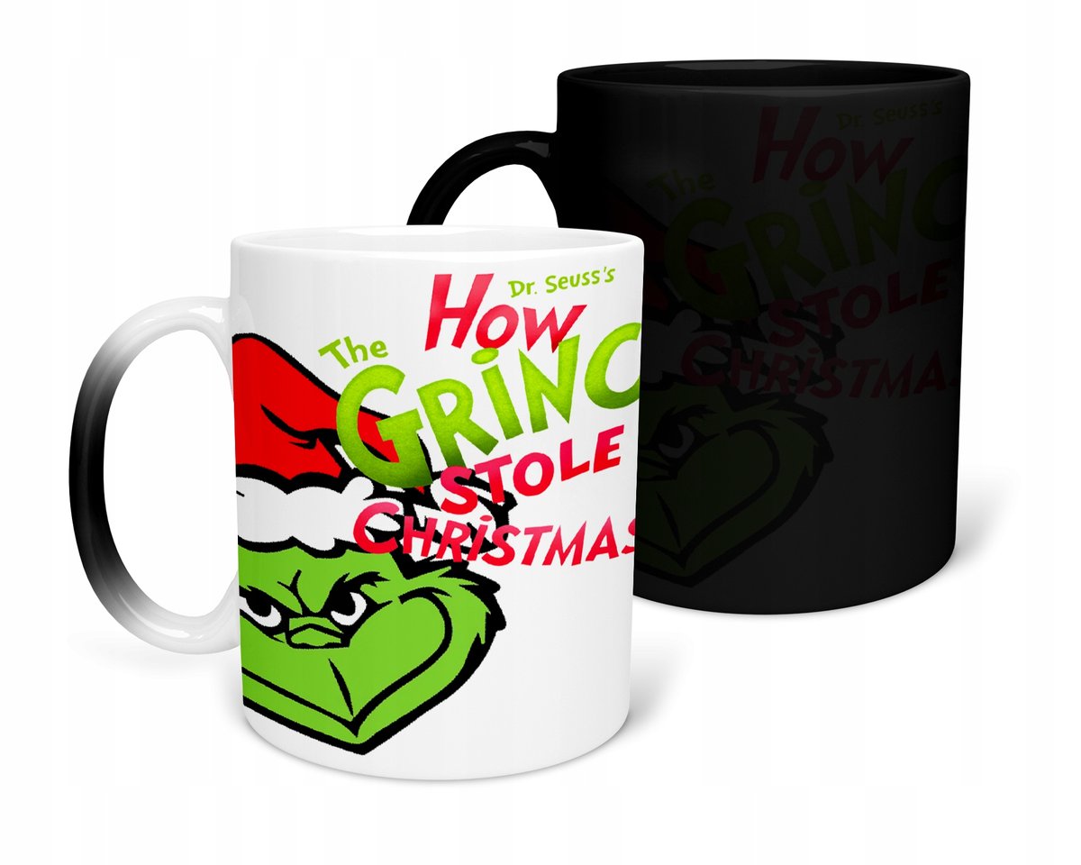 KUBEK MAGICZNY Z NADRUKIEM-PREZENT GRINCH ŚWIĘTA RÓŻNE WZORY DO WYBORU+IMIĘ