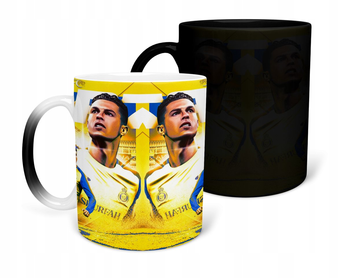KUBEK MAGICZNY Z NADRUKIEM-PREZENTRONALDO NASSR RÓŻNE WZORY DO WYBORU+IMIĘ