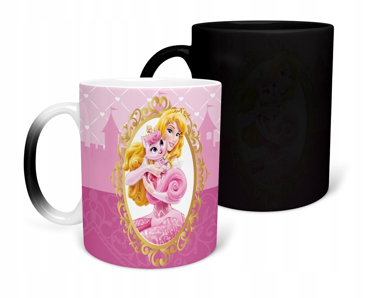 KUBEK MAGICZNY Z NADRUKIEM- PREZENT PRINCESS RÓŻNE WZORY DO WYBORU+ IMIĘ