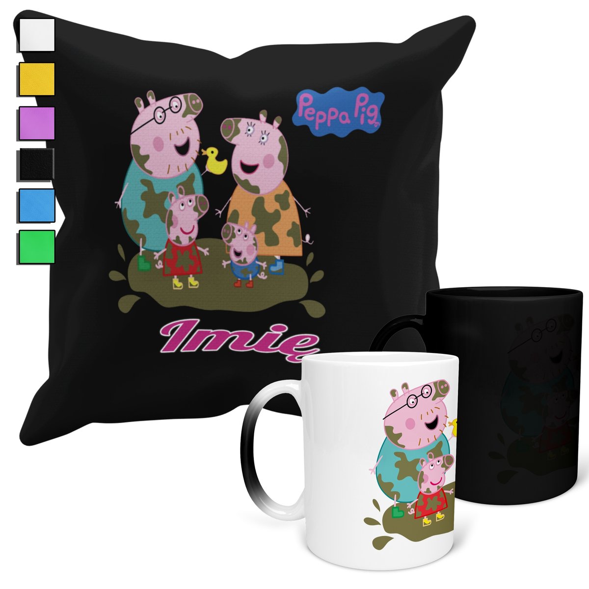 ZESTAW KUBEK MAGICZNY ZMIENIAJĄCY KOLOR + POSZEWKA BAJKI DLA DZIECI + IMIĘ