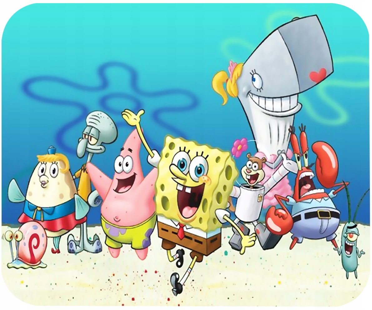 PODKŁADKA POD MYSZKĘ Z NADRUKIEM GĄBKA PATRYK PREZENT -TEKST -20X24