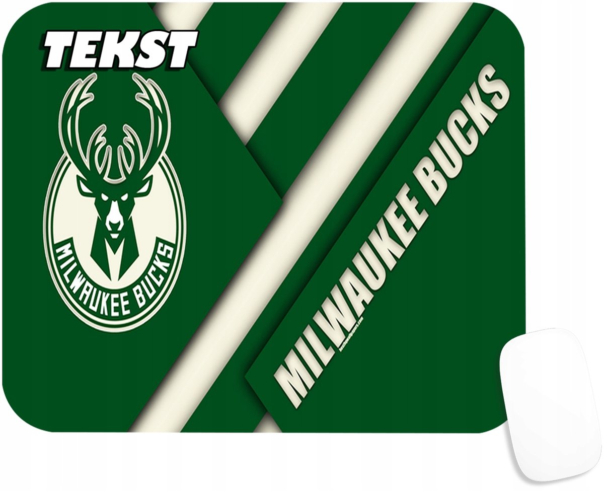 PODKŁADKA POD MYSZKĘ Z MILWAUKEE BUCKS NBA PREZENT -TEKST -20X24