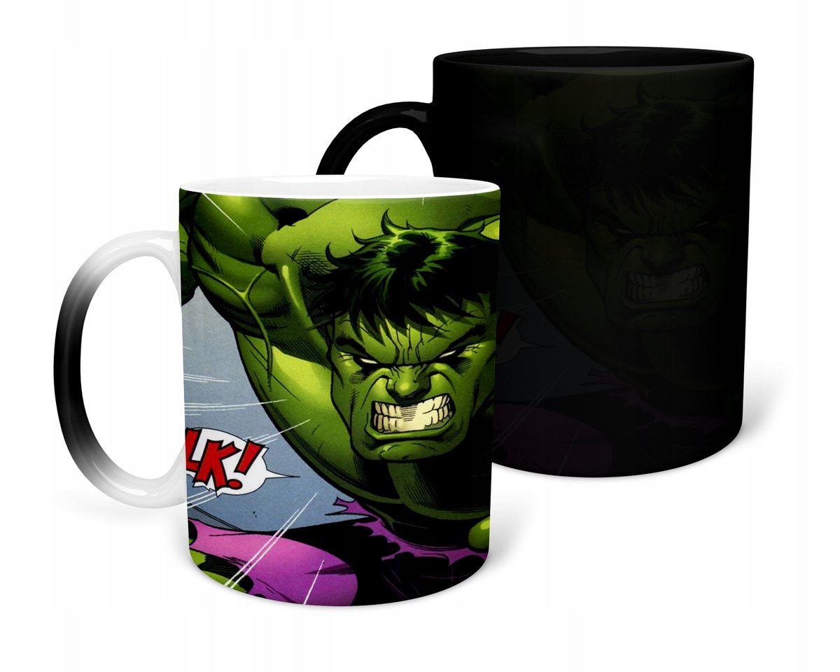 Kubek Magiczny Z Nadrukiem-Prezent Marvel Hulk Różne Wzory Do Wyboru+Imię