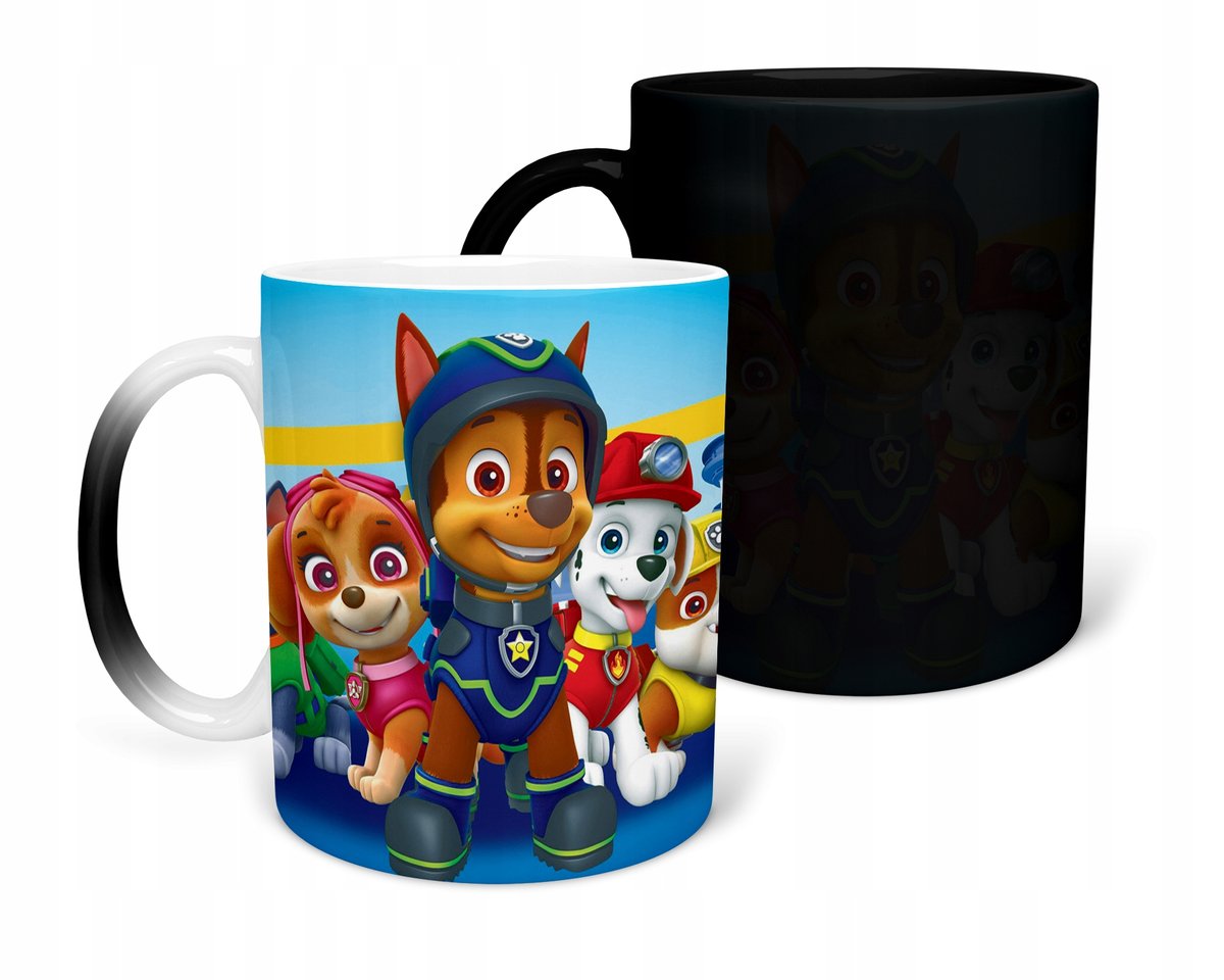KUBEK MAGICZNY Z NADRUKIEM- PREZENT PSI PATROL RÓŻNE WZORY DO WYBORU+ IMIĘ