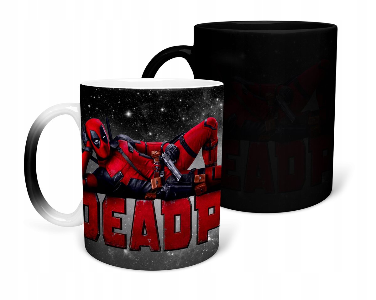 KUBEK MAGICZNY Z NADRUKIEM-PREZENT DEADPOOL RÓŻNE WZORY DO WYBORU+IMIĘ