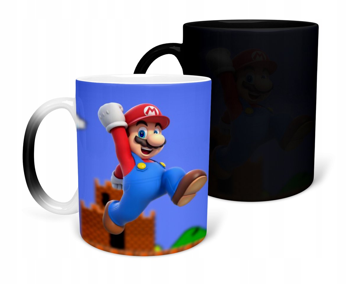KUBEK MAGICZNY Z NADRUKIEM-PREZENT SUPER MARIO RÓŻNE WZORY DO WYBORU+ IMIĘ