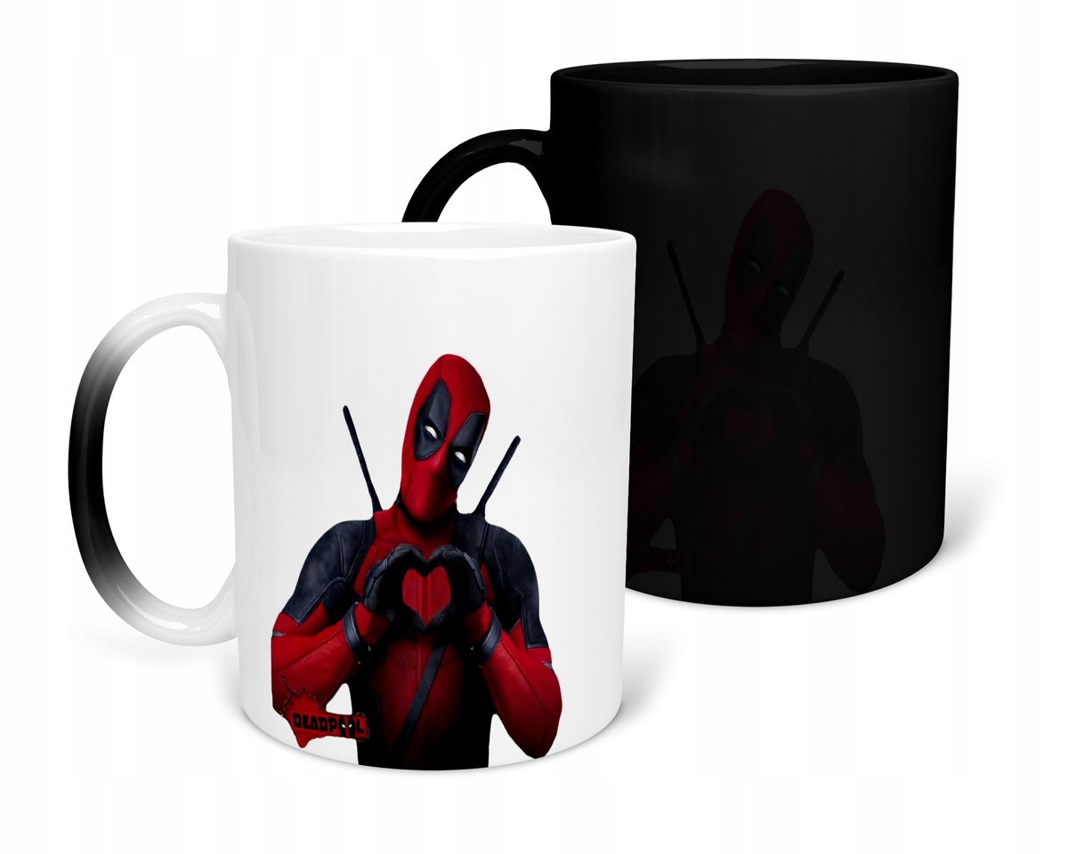KUBEK MAGICZNY Z NADRUKIEM-PREZENT DEADPOOL RÓŻNE WZORY DO WYBORU+IMIĘ