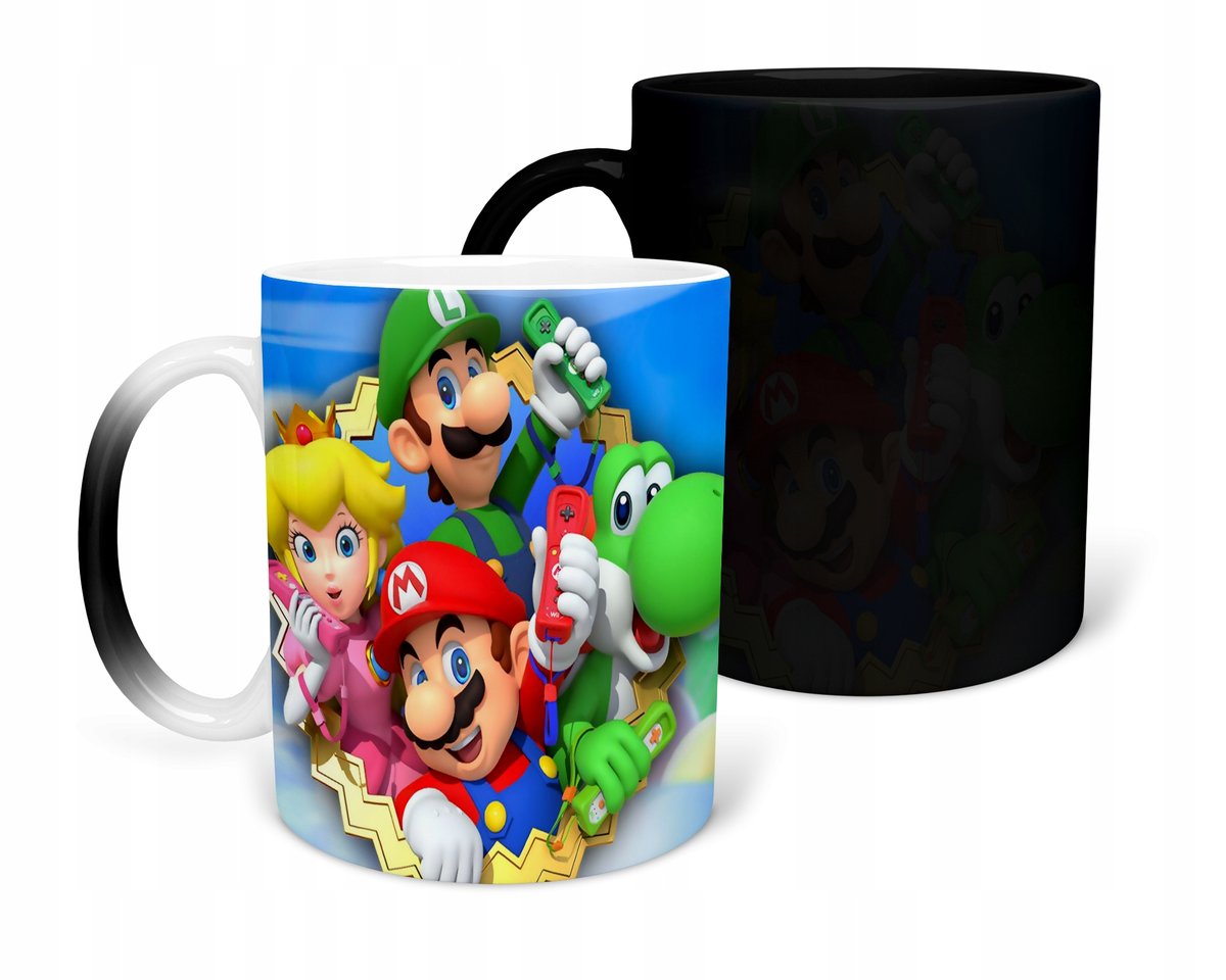 KUBEK MAGICZNY Z NADRUKIEM-PREZENT SUPER MARIO RÓŻNE WZORY DO WYBORU+ IMIĘ