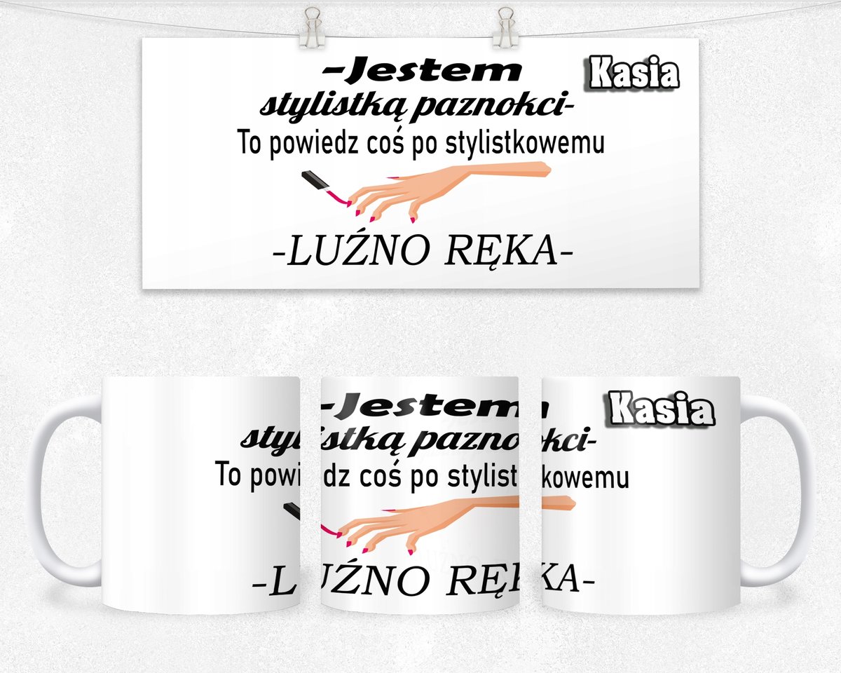 KUBEK PREZENT DLA NIEJ ŚMIESZNY NAPIS +IMIĘ