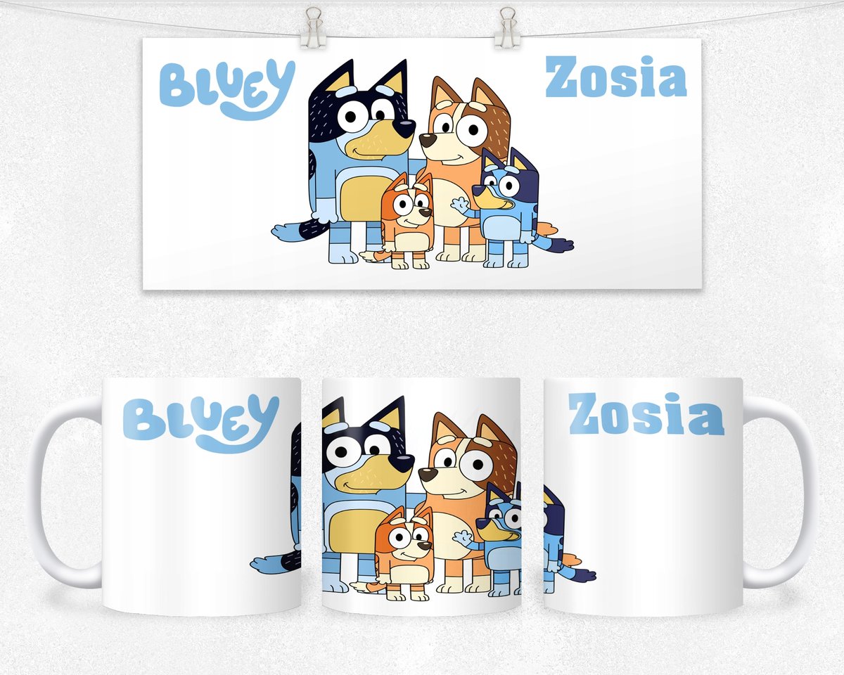 KUBEK Z NADRUKIEM- POSTACIE Z BAJEK PIES +IMIĘ