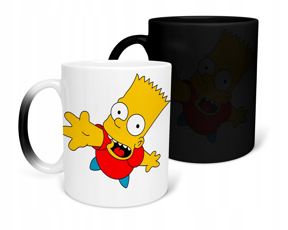 KUBEK MAGICZNY Z NADRUKIEM- PREZENT SIMPSONOWIE RÓŻNE WZORY DO WYBORU+IMIĘ