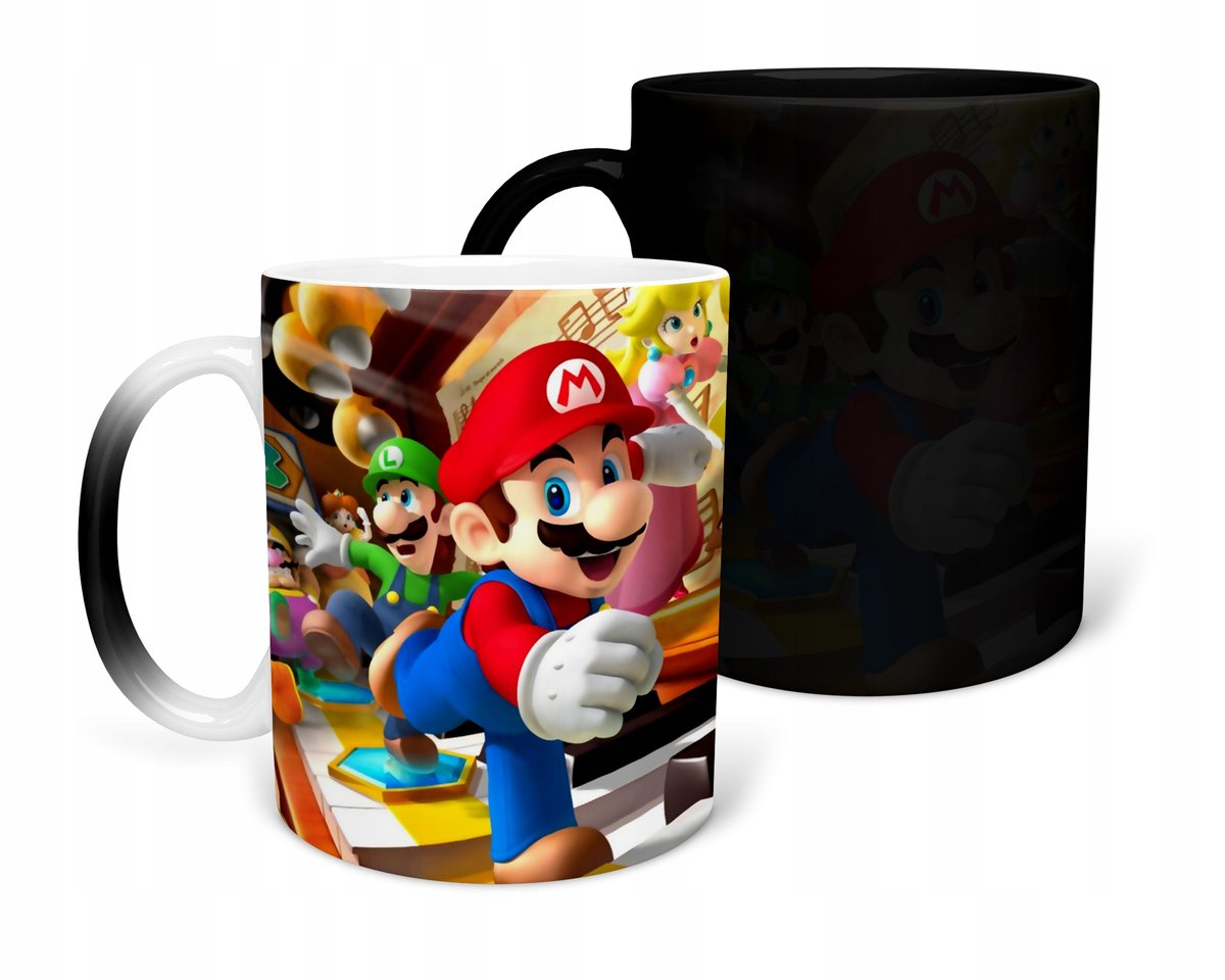 KUBEK MAGICZNY Z NADRUKIEM-PREZENT SUPER MARIO RÓŻNE WZORY DO WYBORU+ IMIĘ