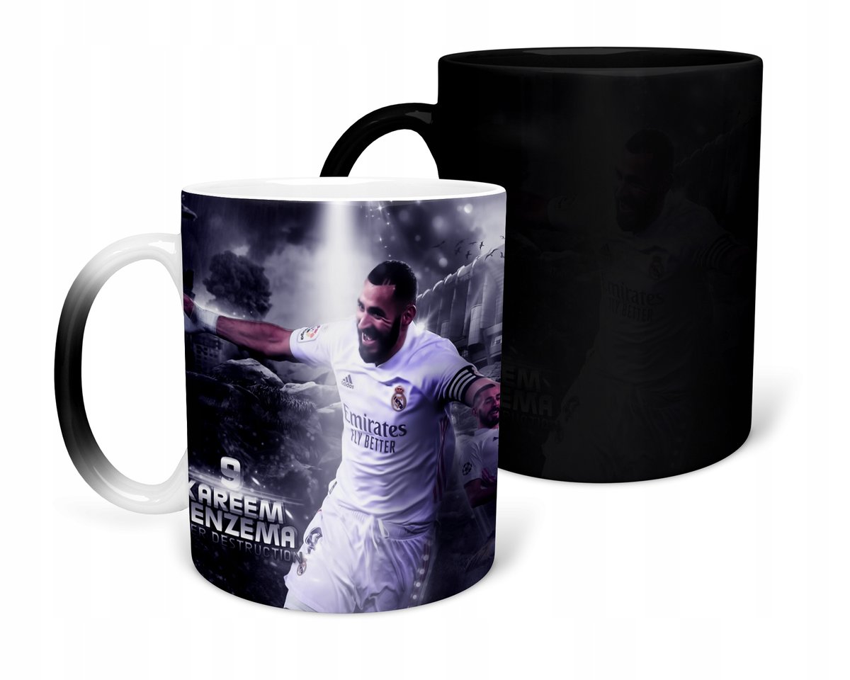 KUBEK MAGICZNY Z NADRUKIEM-PREZENT BENZEMA RÓŻNE WZORY DO WYBORU+IMIĘ