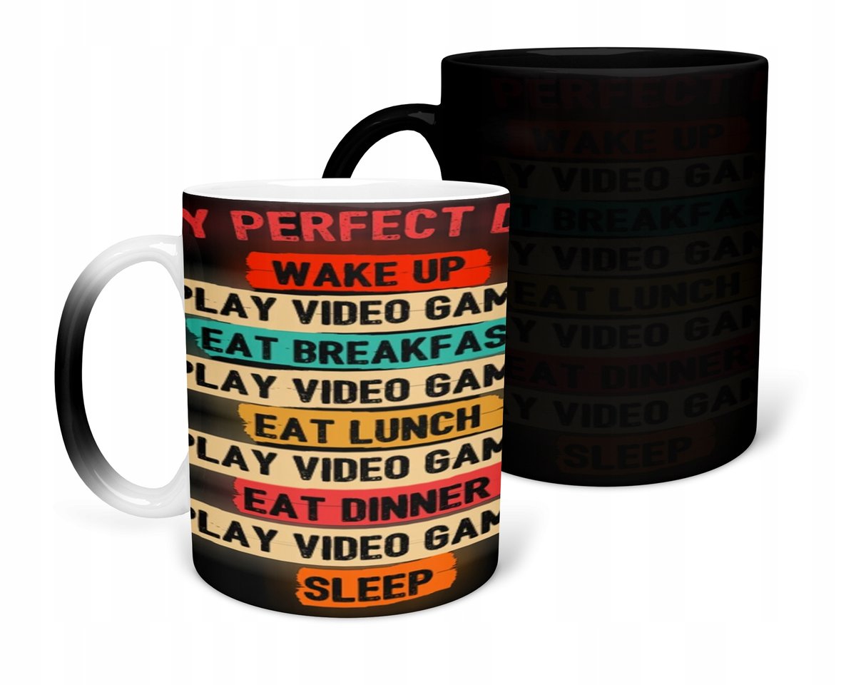 KUBEK MAGICZNY Z NADRUKIEM-PREZENT GAME PAD RÓŻNE WZORY DO WYBORU+IMIĘ