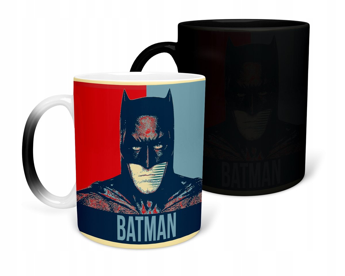KUBEK MAGICZNY Z NADRUKIEM-PREZENT BATMAN RÓŻNE WZORY DO WYBORU+IMIĘ