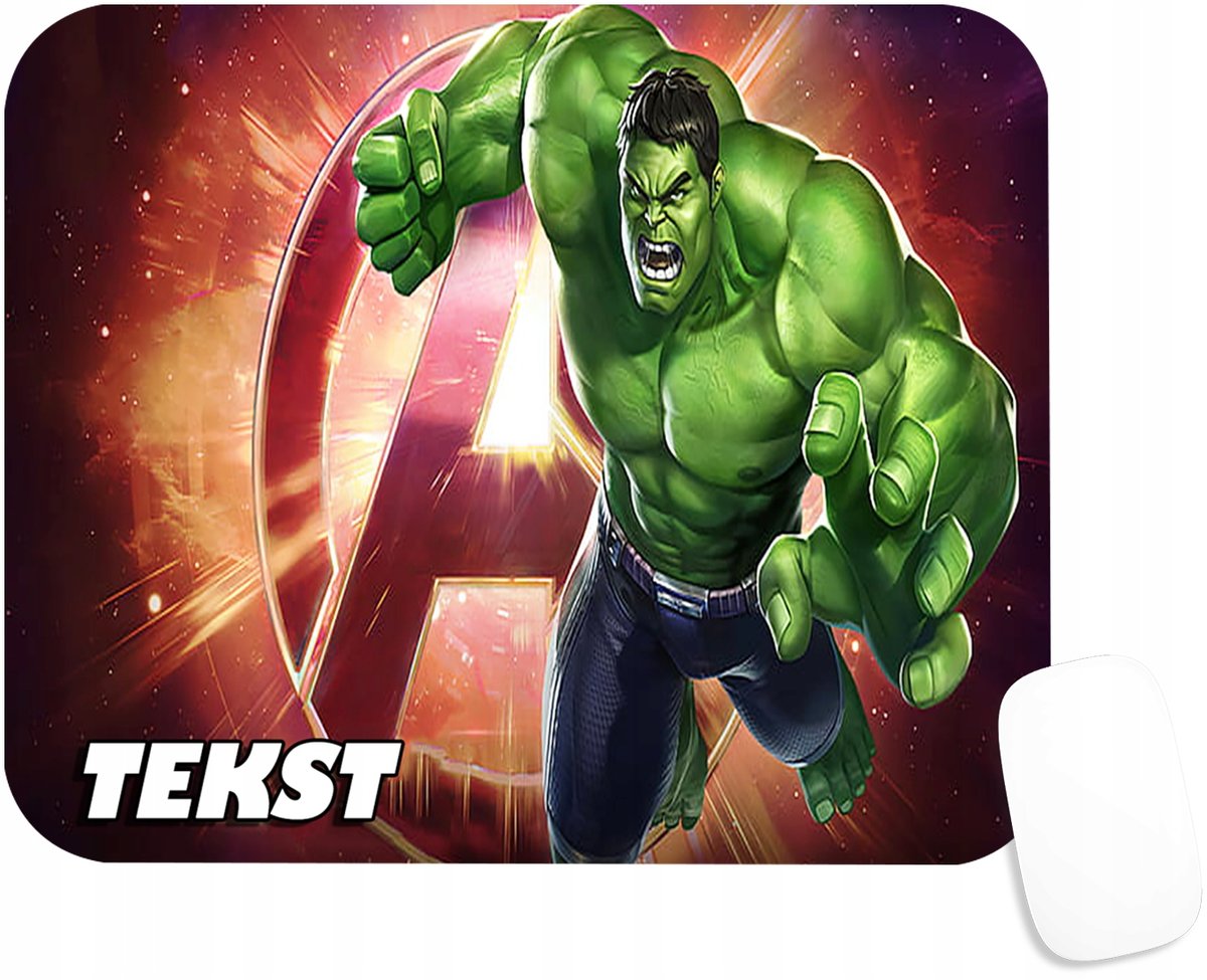 PODKŁADKA POD MYSZKĘ Z HULK MARVEL AVENGERS PREZENT -TEKST -20X24