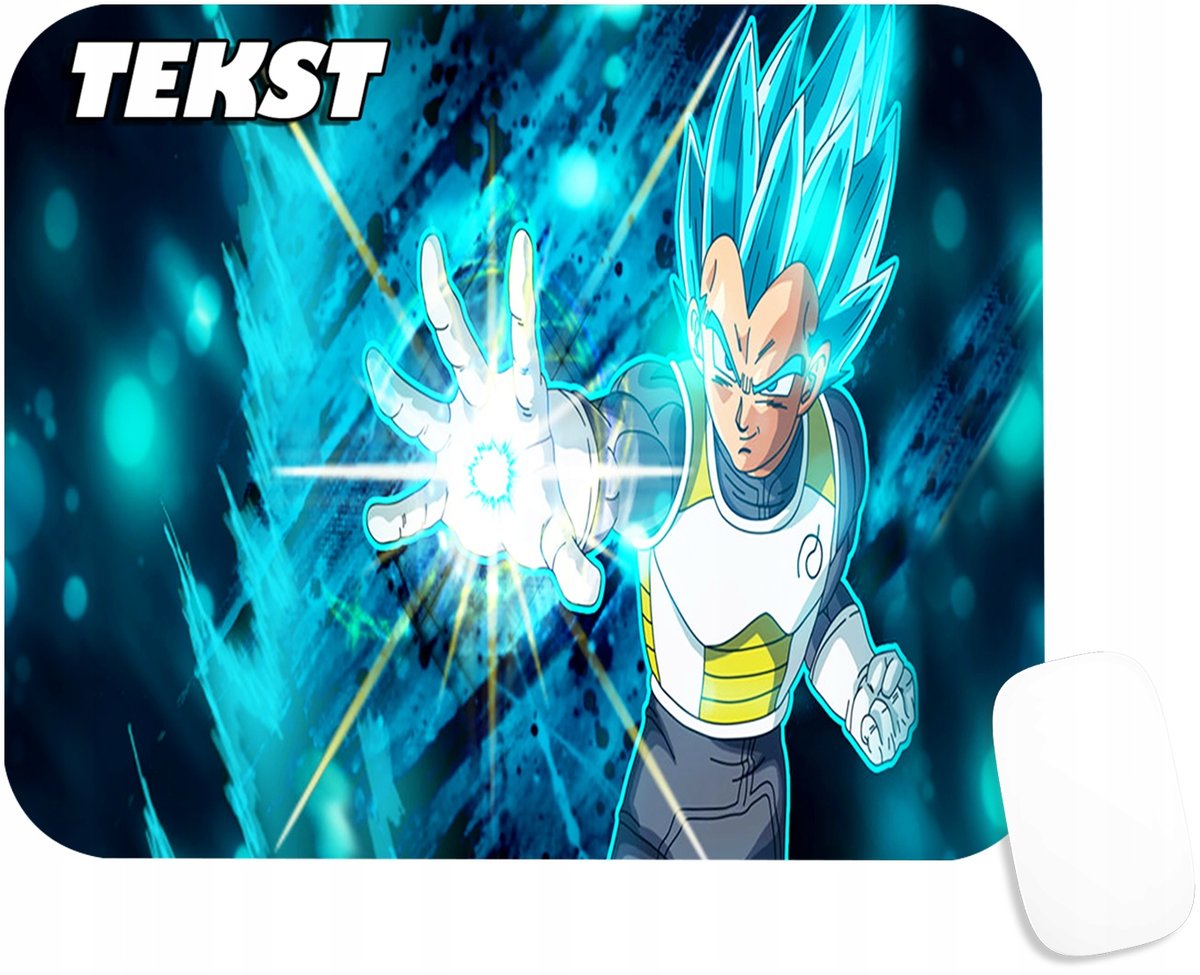 PODKŁADKA POD MYSZKĘ Z DRAGONBALL VEGETA ANIME PREZENT -TEKST -20X24