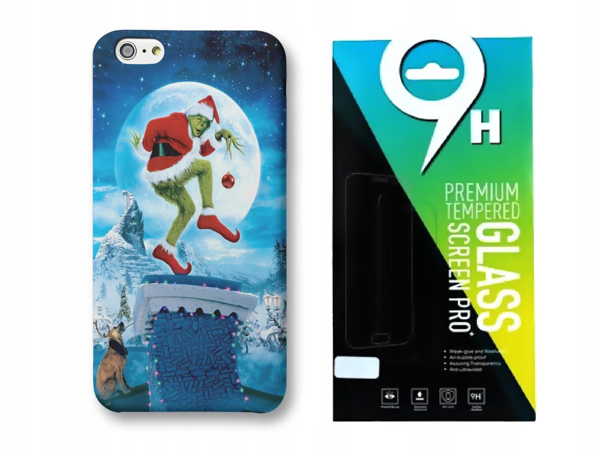 ZESTAW ETUI CASE DO IPHONE 13 PRO MAX Z NA.GRINCH SWIĘTA WZORY WYBÓR+SZKŁO