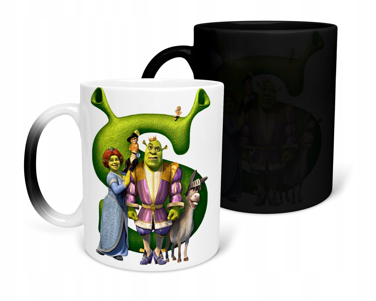 KUBEK MAGICZNY Z NADRUKIEM- PREZENT SHREEK RÓŻNE WZORY DO WYBORU+ IMIĘ