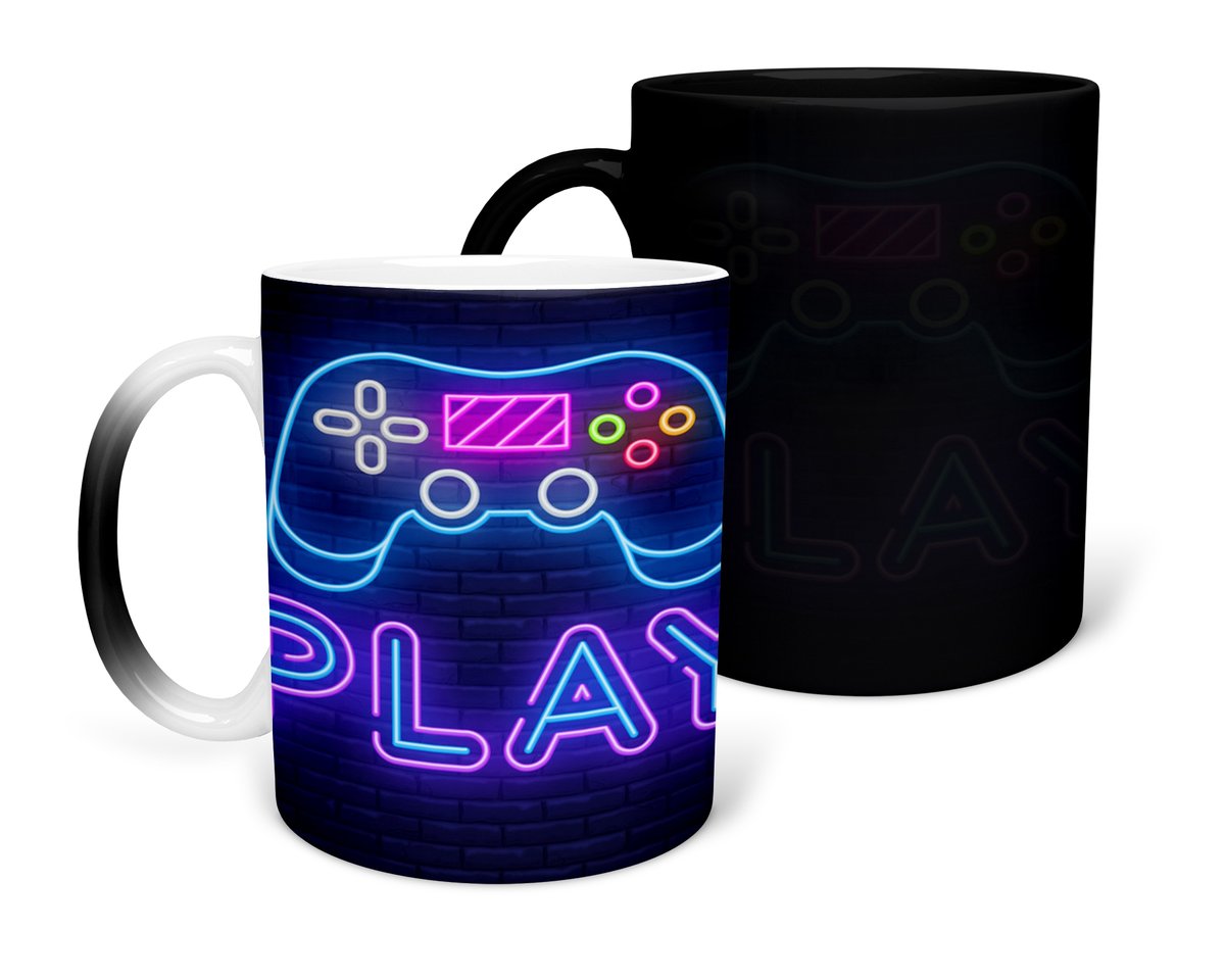 KUBEK MAGICZNY Z NADRUKIEM-PREZENT GAME PAD RÓŻNE WZORY DO WYBORU+IMIĘ