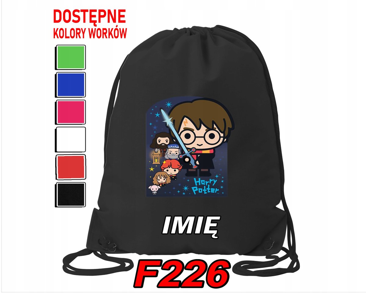 WOREK SZKOLNY NA WF SPORTOWY NA BUTY MAGIA FILM KINO HP KID- IMIĘ