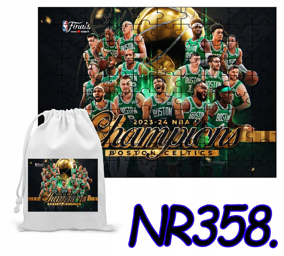 PUZZLE 70 EL. UKŁADANKA BOSTON CELTICS NBA PREZENT + WORECZEK Z NADRUKIEM