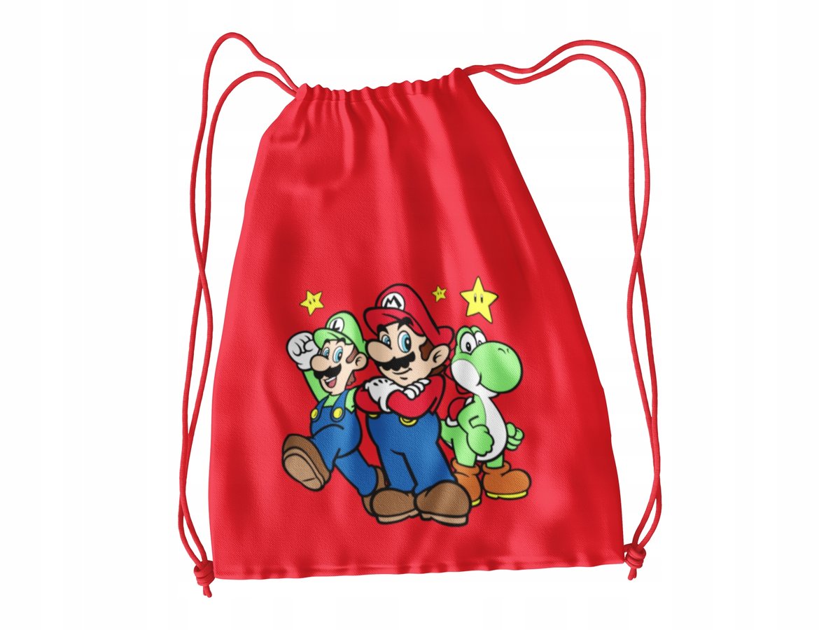 WOREK DO SZKOŁY WF/BUTY SUPER MARIO + IMIĘ