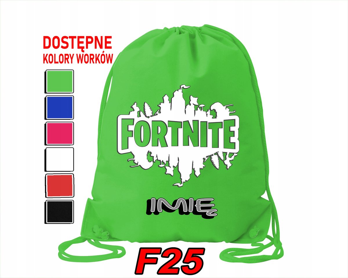WOREK SZKOLNY NA WF TRENING SPORTOWY Z NADRUKIEM FORTNAIT - IMIĘ