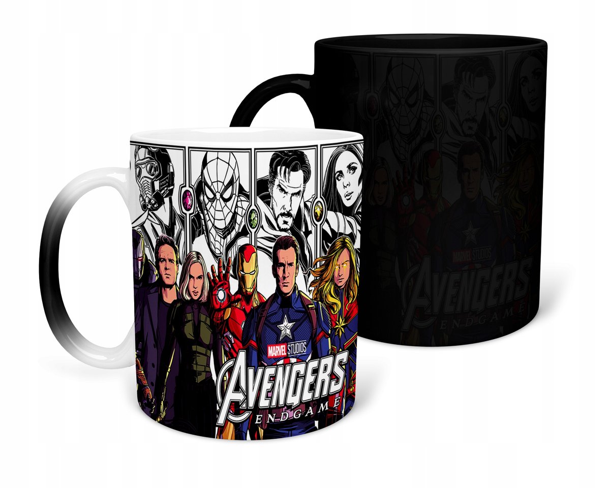 KUBEK MAGICZNY Z NADRUKIEM-PREZENT AVENGERS RÓŻNE WZORY DO WYBORU+IMIĘ