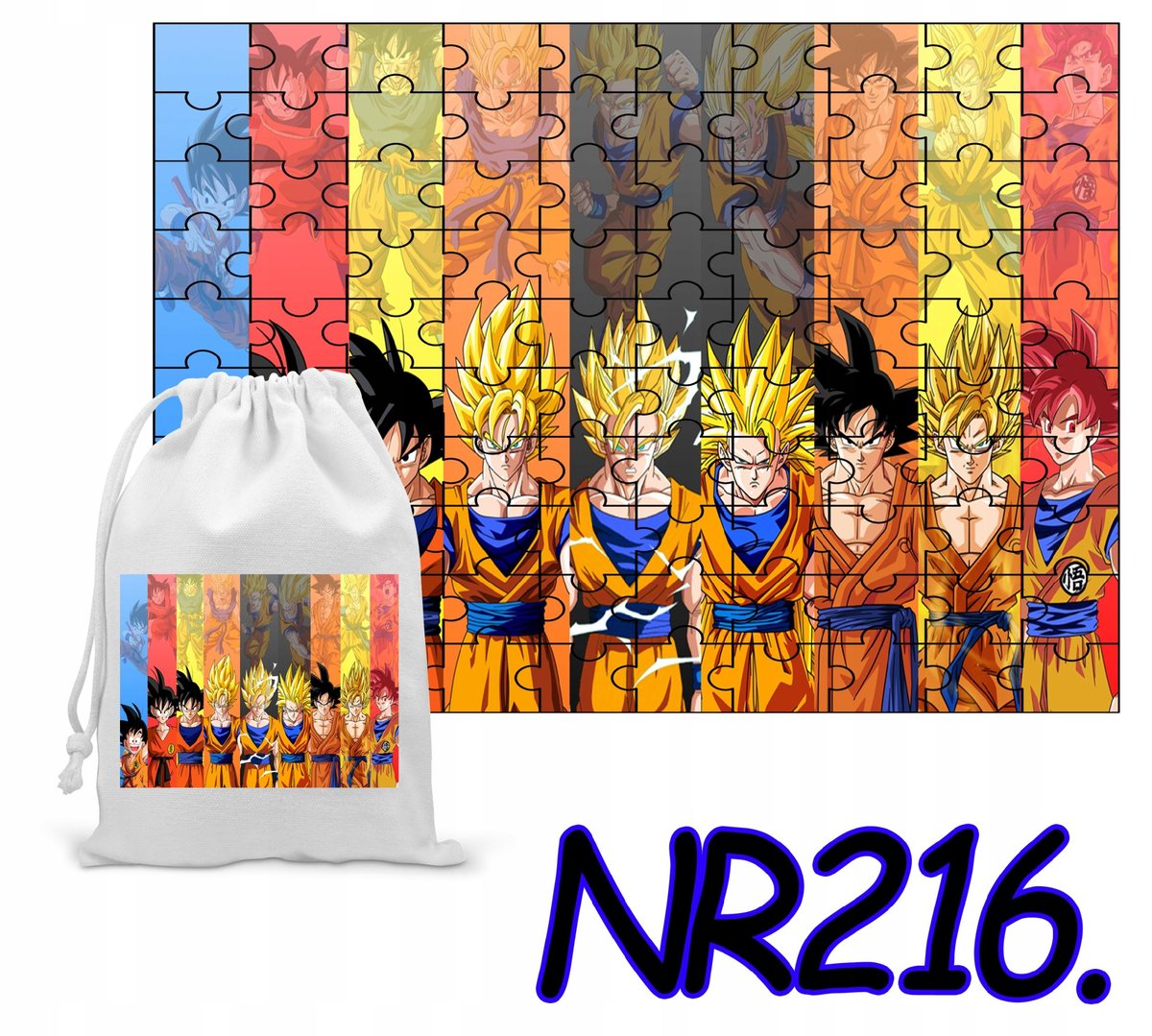 PUZZLE 110 EL. UKŁADANKA PREZENT DRAGONBALL ANIME + WORECZEK Z NADRUKIEM