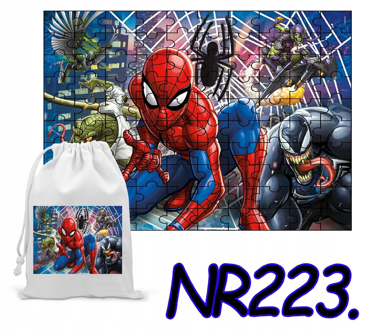 PUZZLE 96 EL. UKŁADANKA PREZENT SPIDERMAN AVENGERS+ WORECZEK Z NADRUKIEM