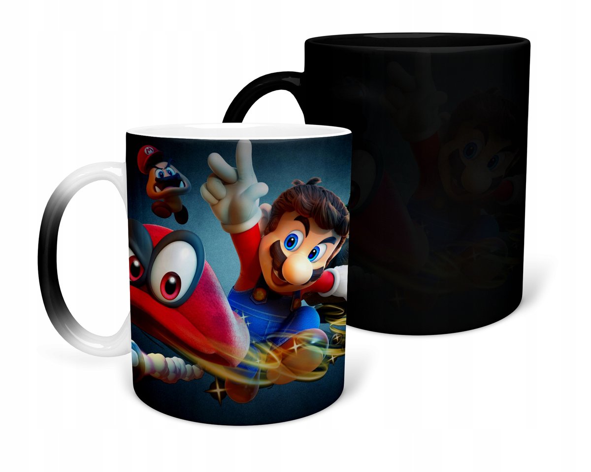KUBEK MAGICZNY Z NADRUKIEM-PREZENT SUPER MARIO RÓŻNE WZORY DO WYBORU+ IMIĘ