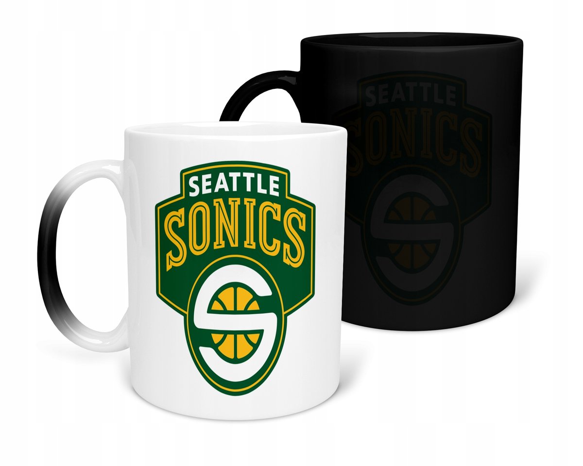 KUBEK MAGICZNY Z NADRUKIEM-PREZENT SUPERSONICS RÓŻNE WZORY DO WYBORU+IMIĘ