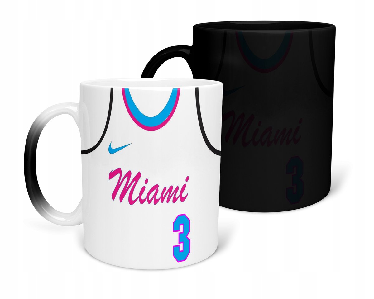 KUBEK MAGICZNY Z NADRUKIEM-PREZENT MIAMI HEAT RÓŻNE WZORY DO WYBORU+IMIĘ