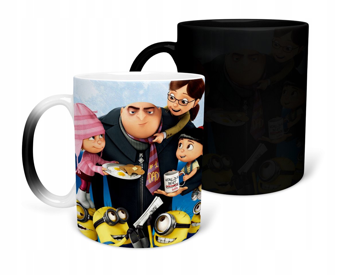 KUBEK MAGICZNY Z NADRUKIEM- PREZENT MINIONKI RÓŻNE WZORY DO WYBORU+ IMIĘ