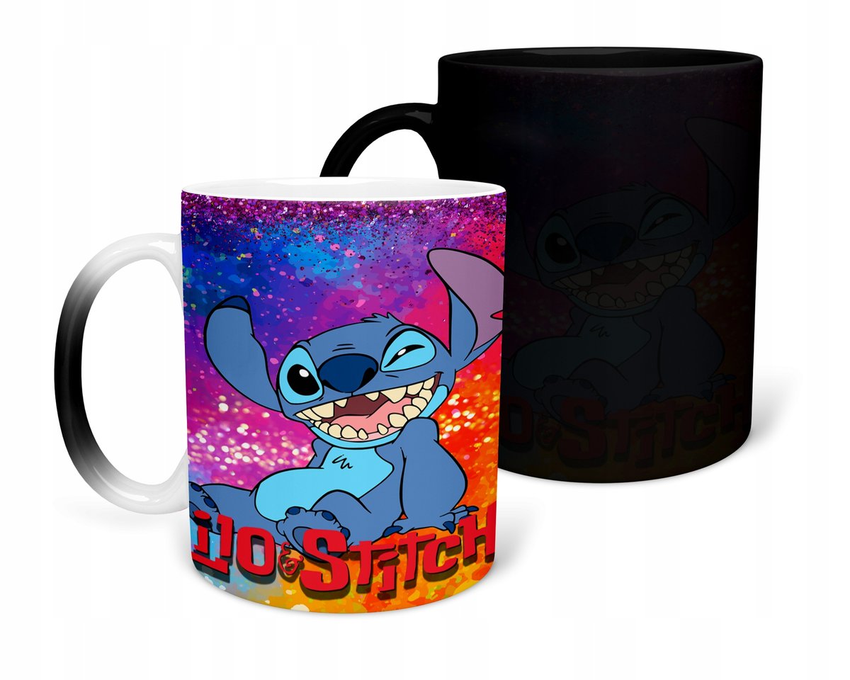 KUBEK MAGICZNY Z NADRUKIEM- PREZENT LILO&STITCH RÓŻNE WZORY DO WYBORU+ IMIĘ